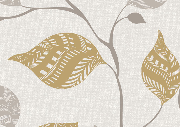 Tribal Leaves, Tumeric Yellow - Twist&Fit Roller Blind - Image 6